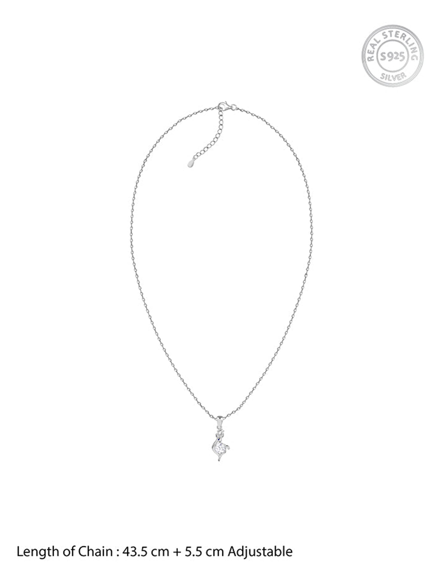 Silver Celestial Fawn Pendant With Link Chain