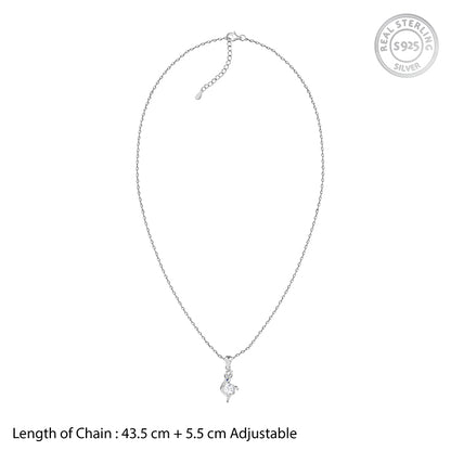 Silver Celestial Fawn Pendant With Link Chain