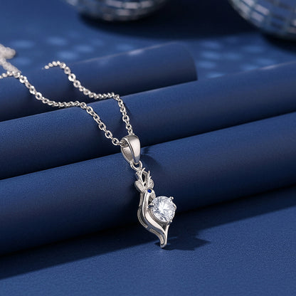 Silver Celestial Fawn Pendant With Link Chain