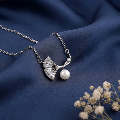 Silver Ginkgo Leaf Necklace