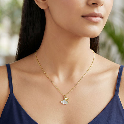 Golden Dual Gingko Leaf Necklace