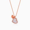 Rose Gold Dil Pendant With Link Chain