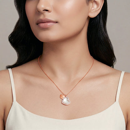 Rose Gold Dil Pendant With Link Chain
