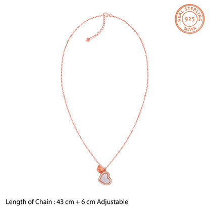 Rose Gold Dil Pendant With Link Chain