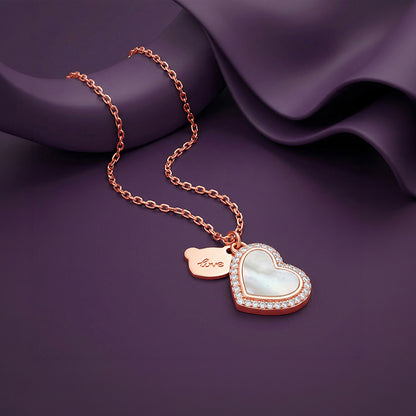 Rose Gold Dil Pendant With Link Chain