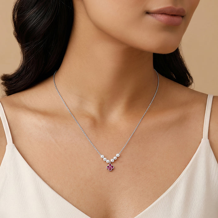 Silver Kaitlyn Pearl Necklace