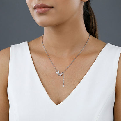 Silver Meryl Pearl Necklace