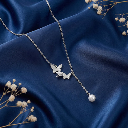 Silver Meryl Pearl Necklace