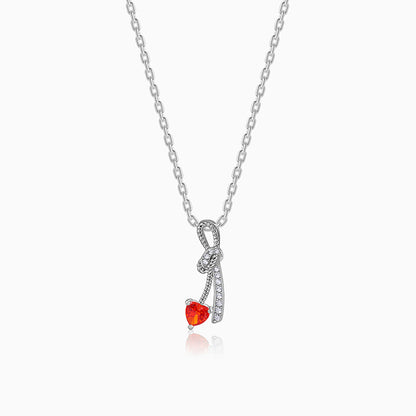 Silver Bleeding Love Pendant With Link Chain