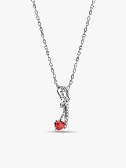Silver Bleeding Love Pendant With Link Chain