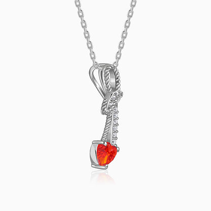Silver Bleeding Love Pendant With Link Chain