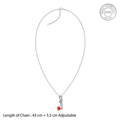 Silver Bleeding Love Pendant With Link Chain