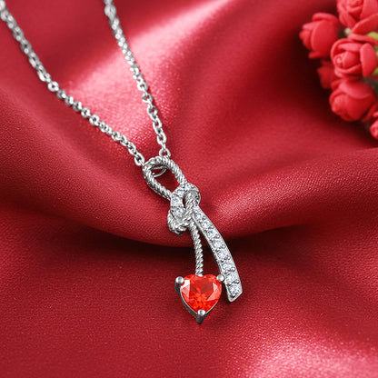 Silver Bleeding Love Pendant With Link Chain