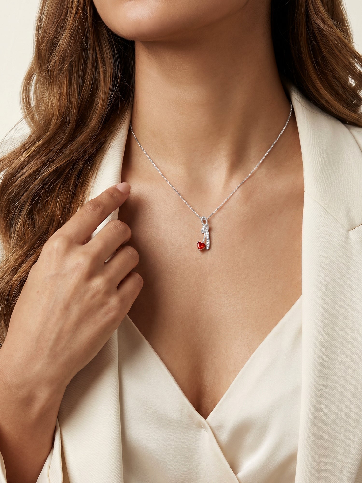 Silver Bleeding Love Pendant With Link Chain