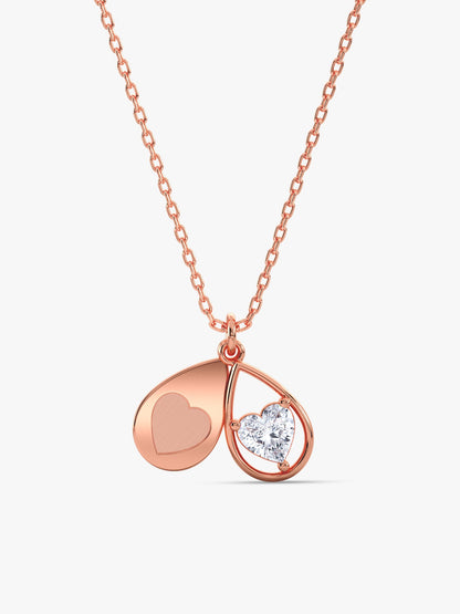Rose Gold Love Hanging Necklace