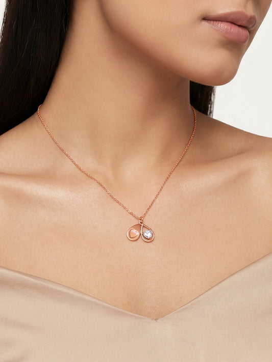 Rose Gold Love Hanging Necklace