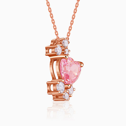 Rose Gold Heart Beats Necklace
