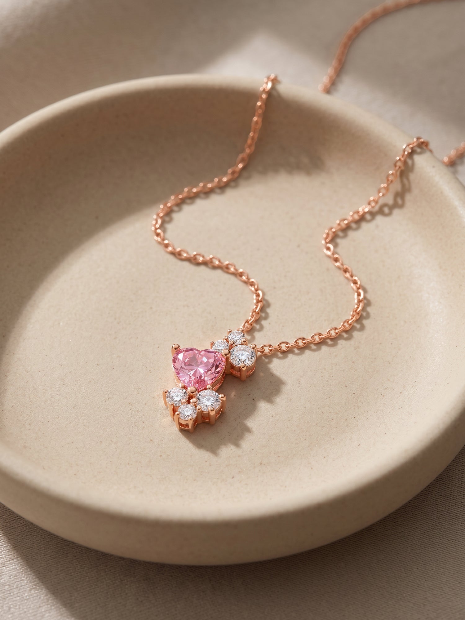 Rose Gold Heart Beats Necklace