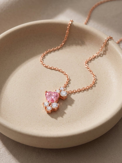 Rose Gold Heart Beats Necklace