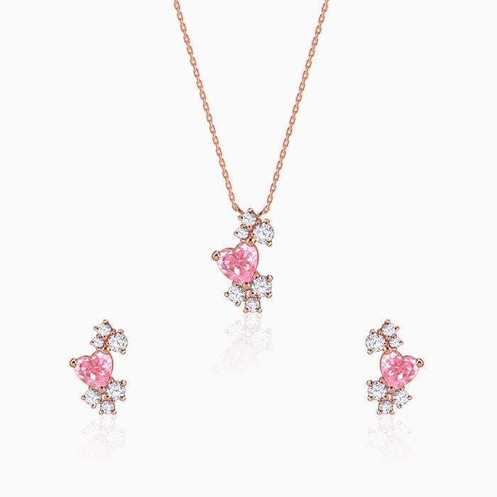Rose Gold Heart Beat Set