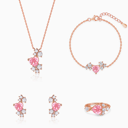 Rose Gold Heart Beat Set of 4