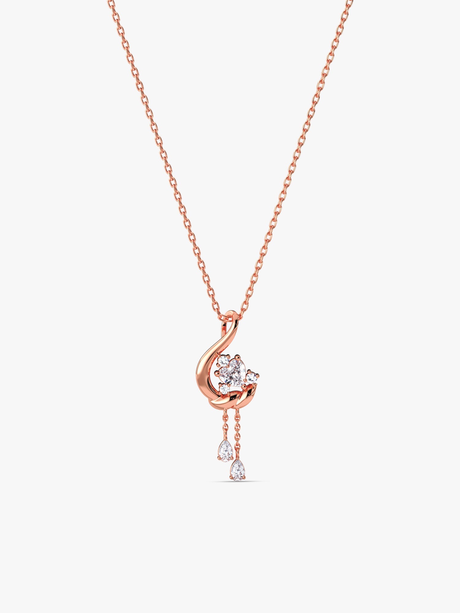Rose Gold Carry Your Heart Pendant With Link Chain