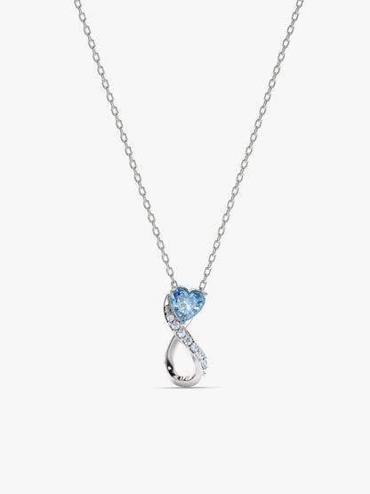 Silver Heart Everlasting Necklace