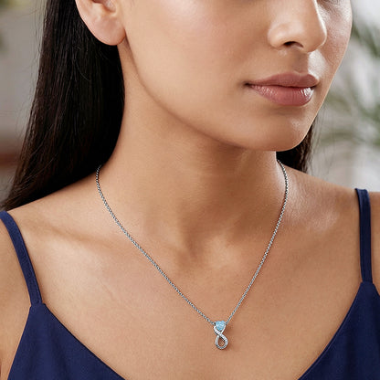 Silver Heart Everlasting Necklace