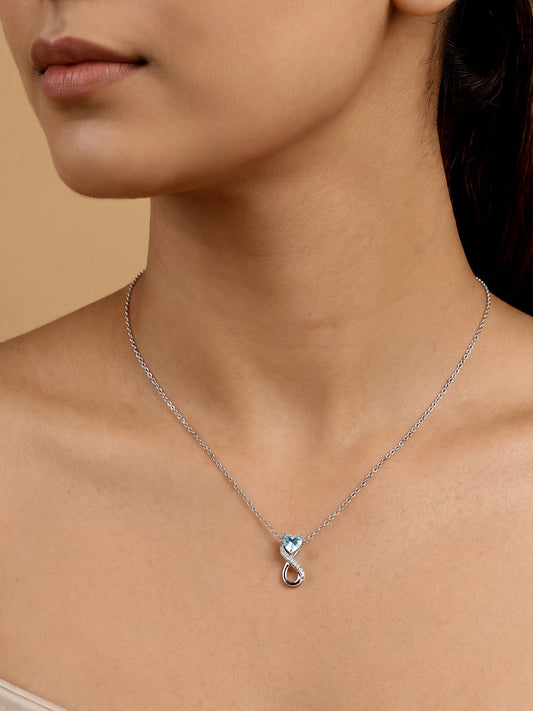 Silver Heart Everlasting Necklace
