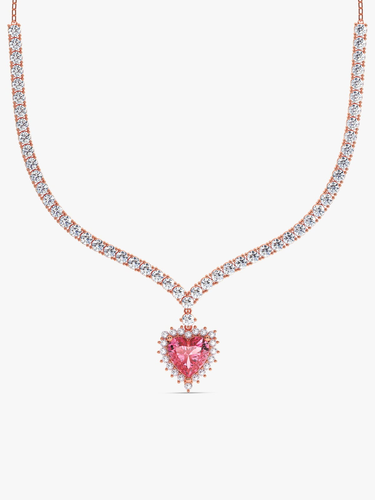 Rose Gold Heart Empress Necklace
