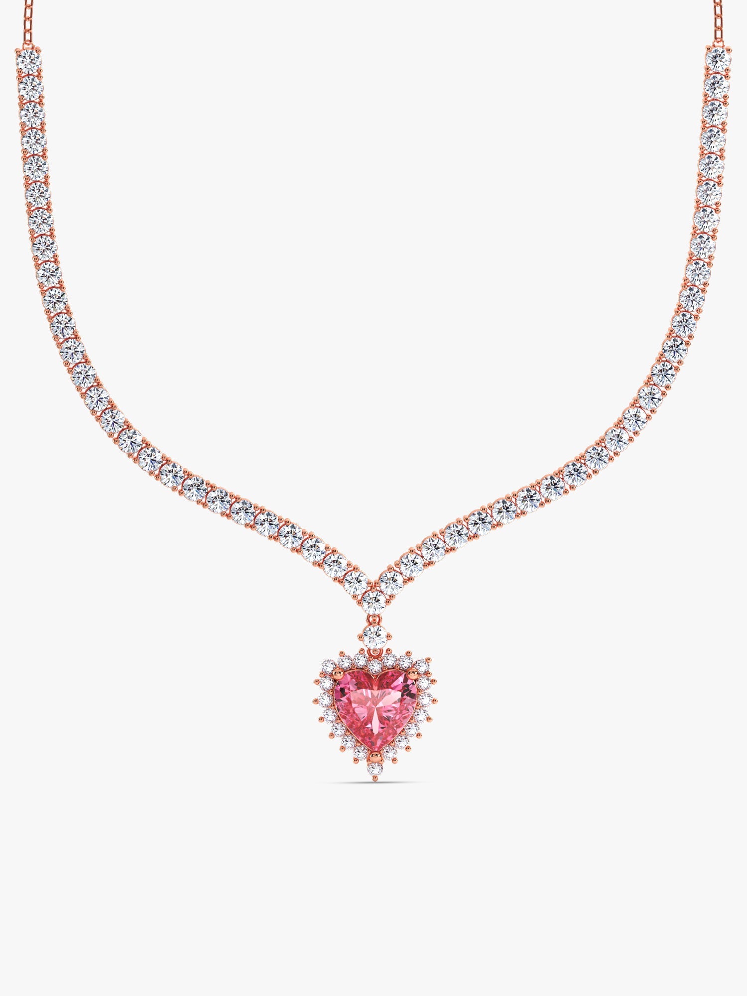 Rose Gold Heart Empress Necklace