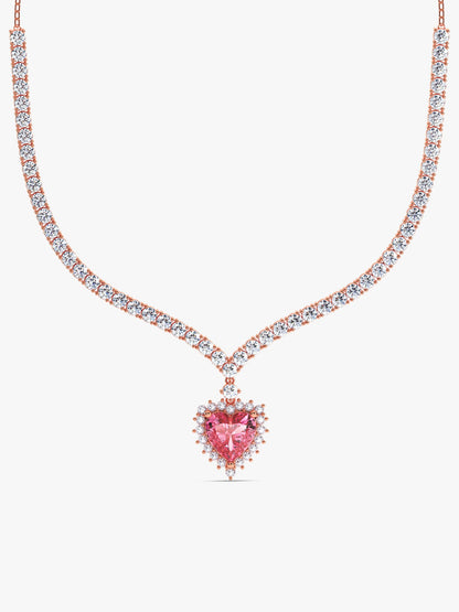 Rose Gold Heart Empress Necklace
