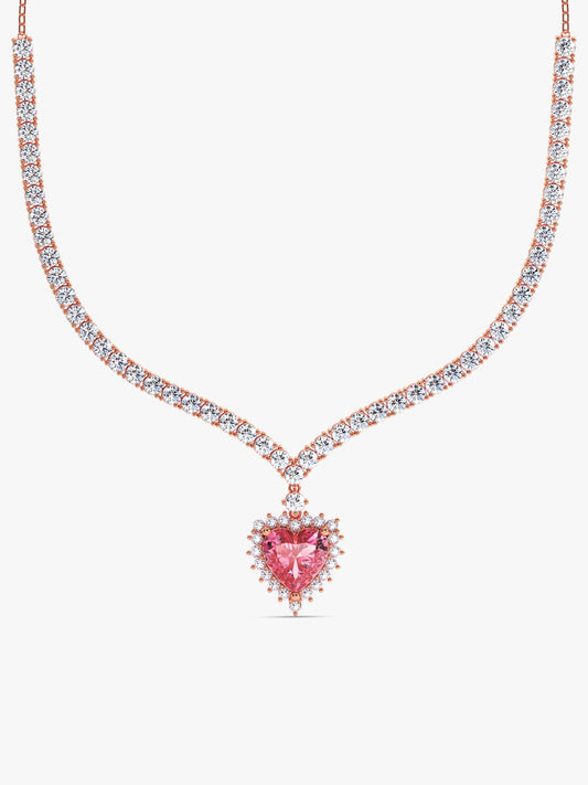 Rose Gold Heart Empress Necklace