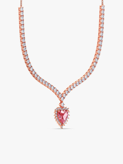 Rose Gold Heart Empress Necklace