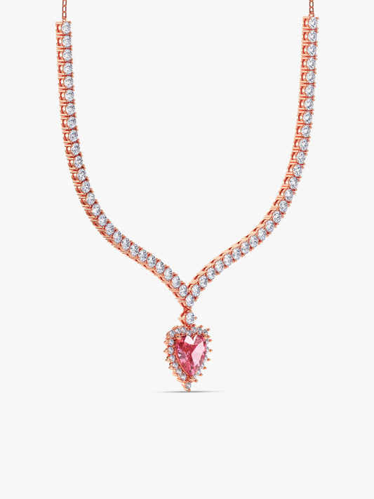 Rose Gold Heart Empress Necklace