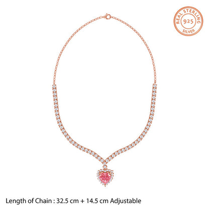 Rose Gold Heart Empress Necklace