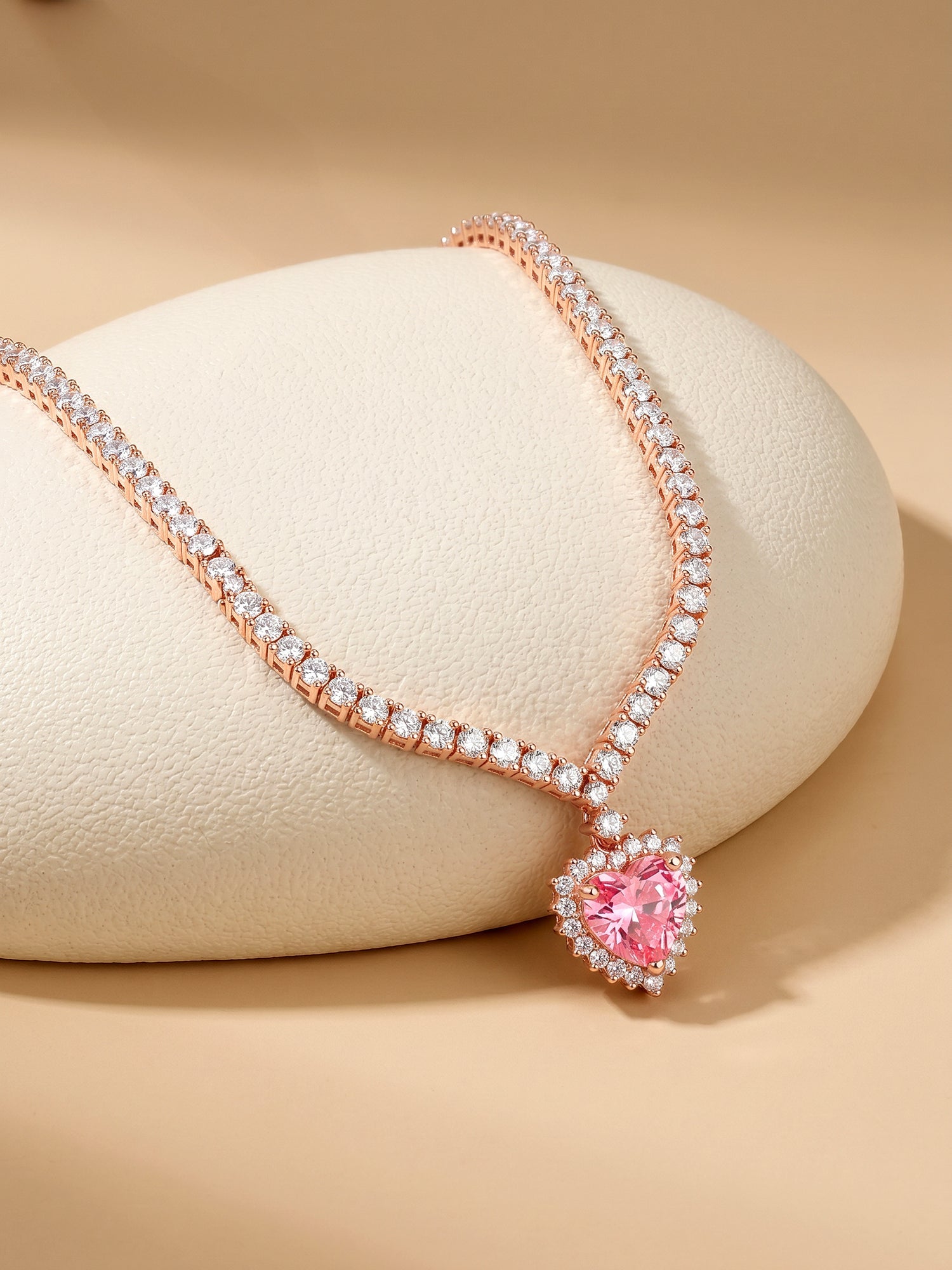 Rose Gold Heart Empress Necklace