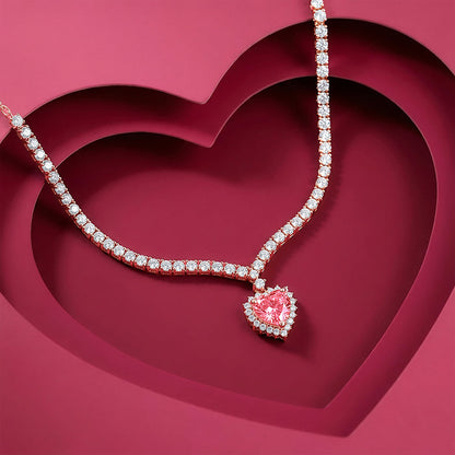 Rose Gold Heart Empress Necklace