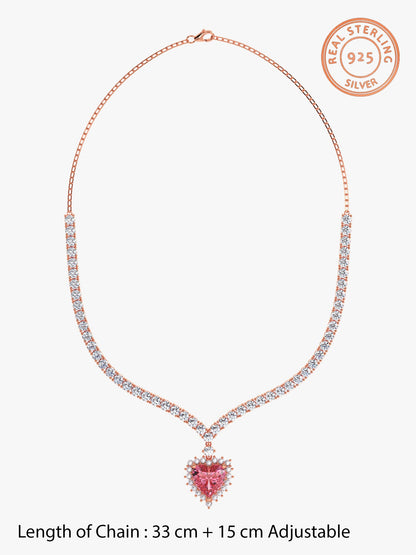 Rose Gold Heart Empress Necklace