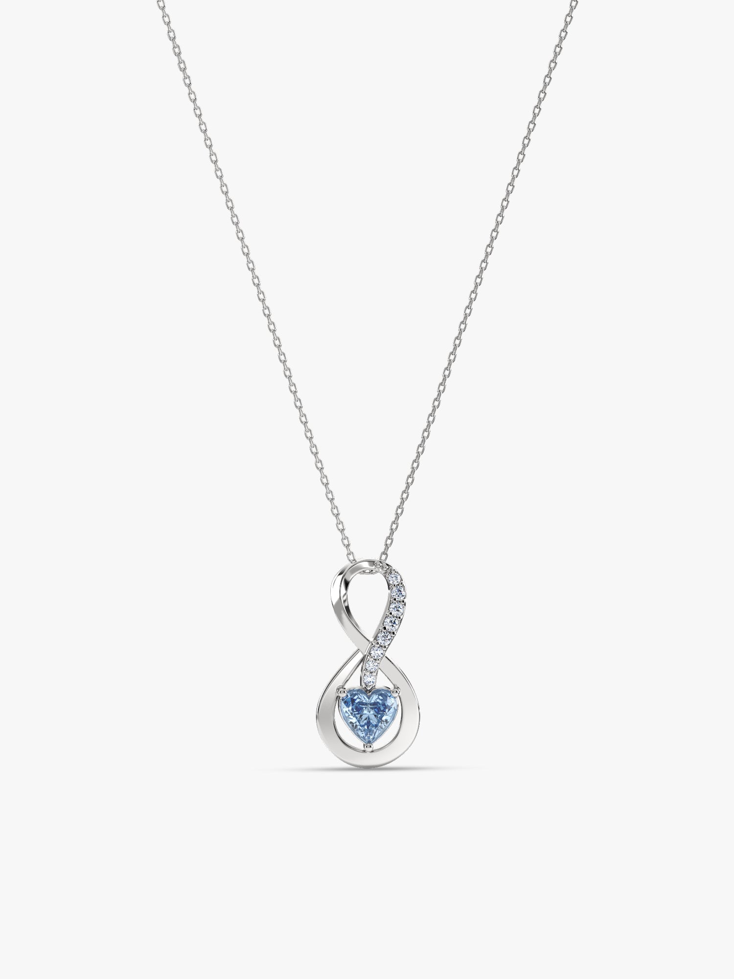 Silver Infinite Blue Pendant With Link Chain