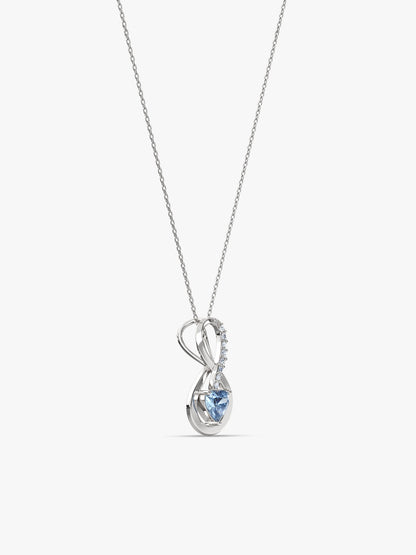 Silver Infinite Blue Pendant With Link Chain