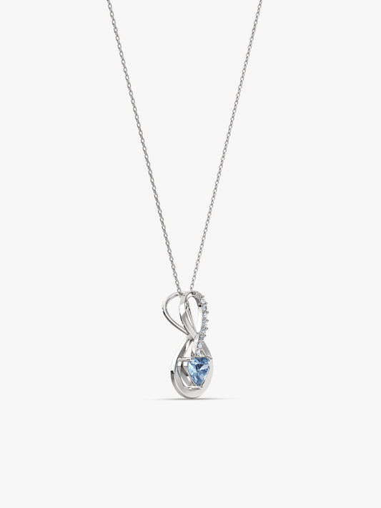 Silver Infinite Blue Pendant With Link Chain