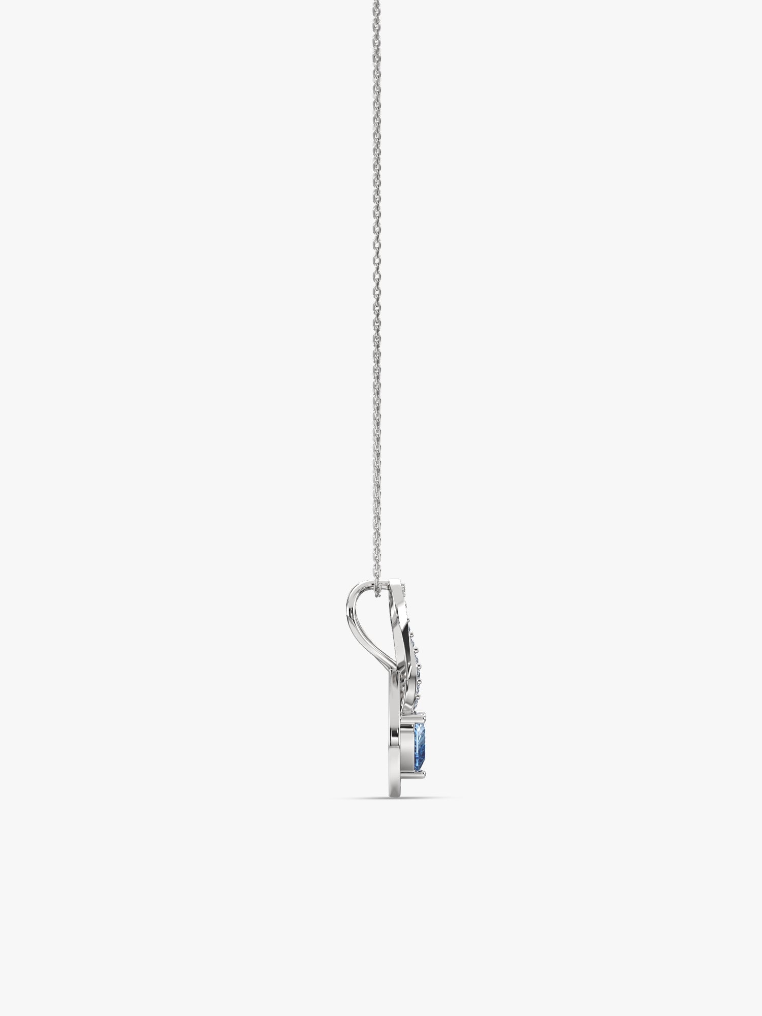 Silver Infinite Blue Pendant With Link Chain