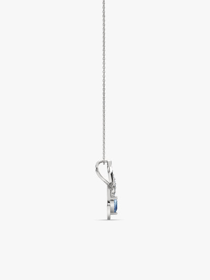 Silver Infinite Blue Pendant With Link Chain