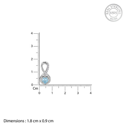 Silver Infinite Blue Pendant With Link Chain