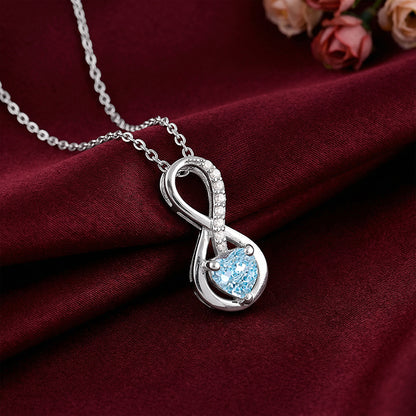 Silver Infinite Blue Pendant With Link Chain