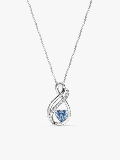 Silver Sea of Love Pendant with Link Chain
