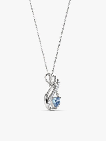Silver Sea of Love Pendant with Link Chain