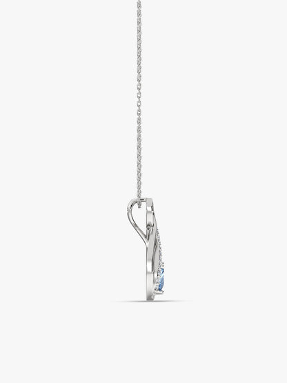Silver Sea of Love Pendant with Link Chain