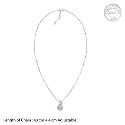 Silver Sea of Love Pendant with Link Chain